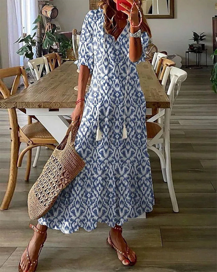 SOPHIA | BOHO VINTAGE V-AUSSCHNITT SOMMERKLEID