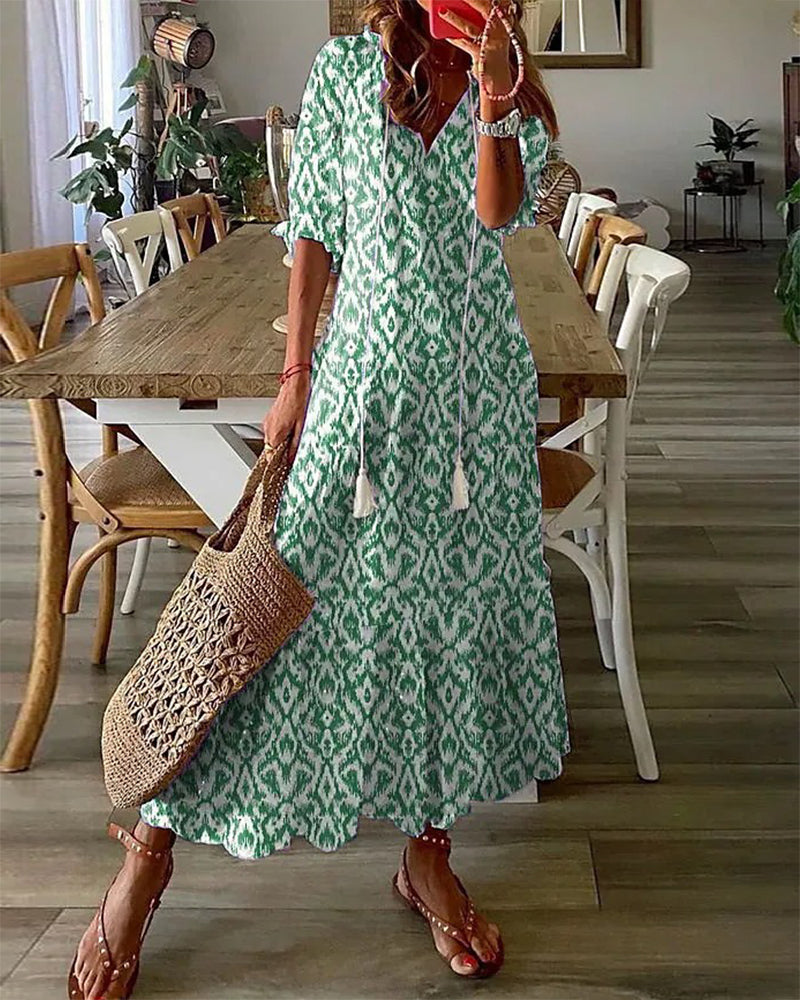 SOPHIA | BOHO VINTAGE V-AUSSCHNITT SOMMERKLEID