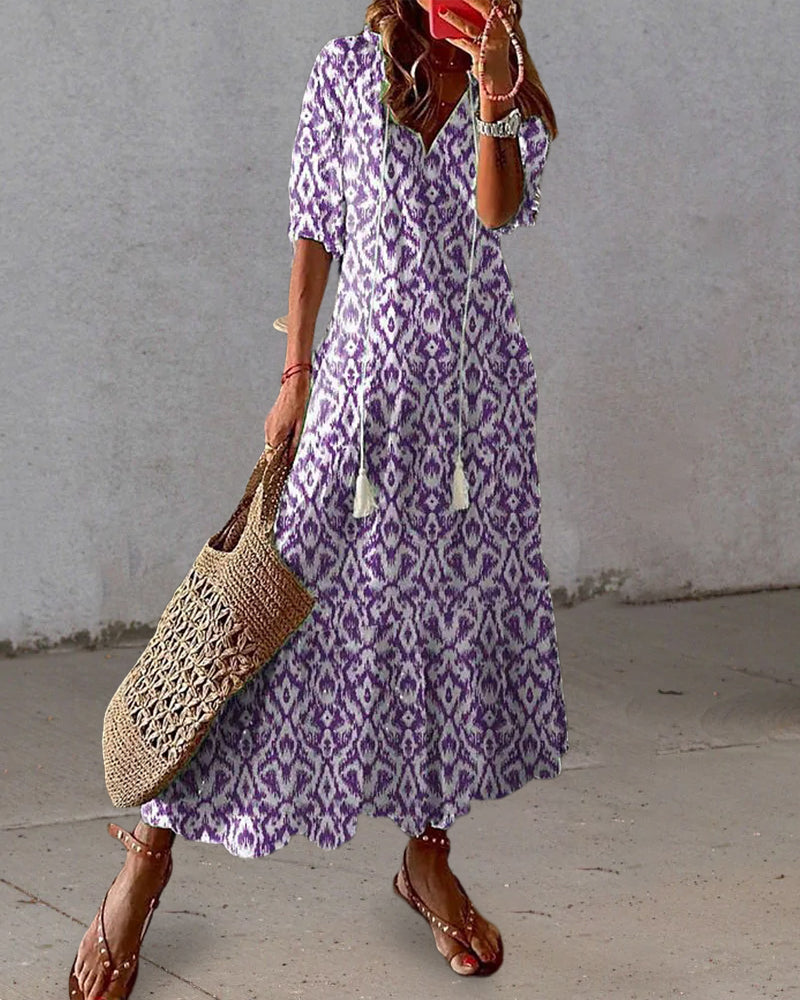 SOPHIA | BOHO VINTAGE V-AUSSCHNITT SOMMERKLEID