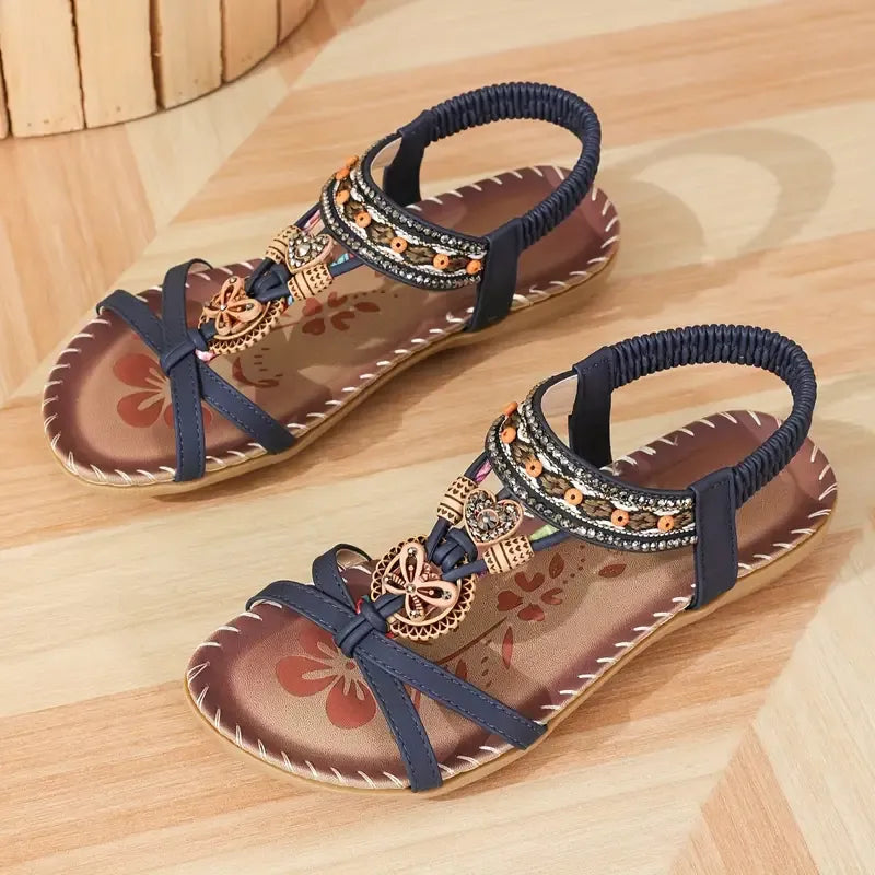 Colella | Elegante Sandalen mit Blumen und einem Strass-Schmetterling