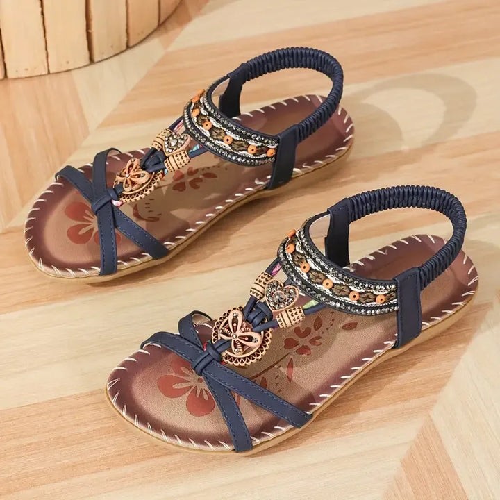 Colella | Elegante Sandalen mit Blumen und einem Strass-Schmetterling