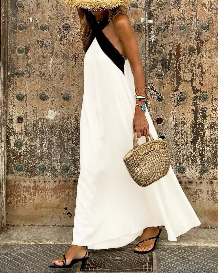 Ariane | Elegantes Abendkleid mit gekreuztem Ausschnitt und offenem Rücken
