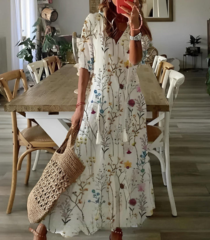 SOPHIA | BOHO VINTAGE V-AUSSCHNITT SOMMERKLEID