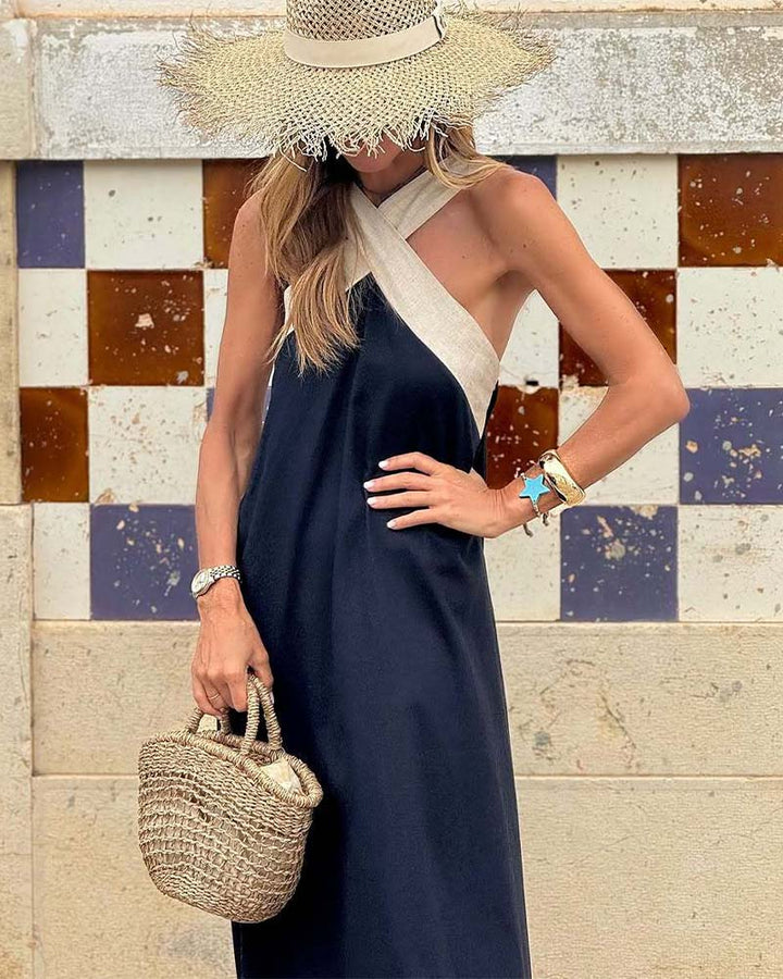 Ariane | Elegantes Abendkleid mit gekreuztem Ausschnitt und offenem Rücken