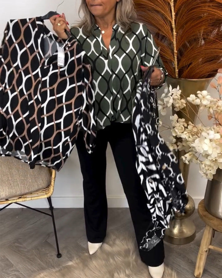 Janny™ | Legere Bluse mit langen Ärmeln und elegantem Muster