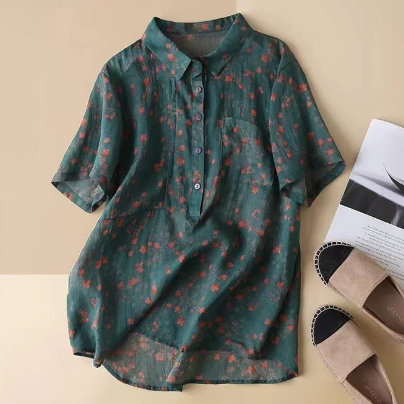 Maribel – Florales Halb-Button-Up-Shirt