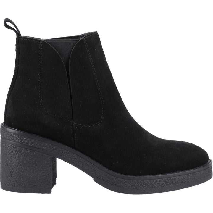 Hush Puppies Felicia Wildleder Damen Schwarze Absatz Chelsea Boots
