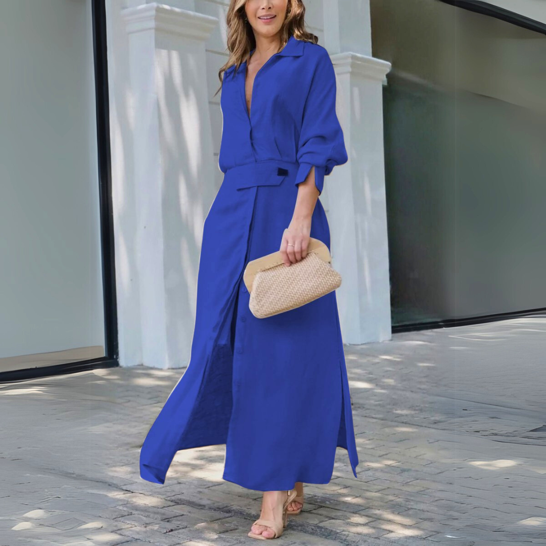 Jeanette™ | Elegantes Maxikleid mit V-Ausschnitt