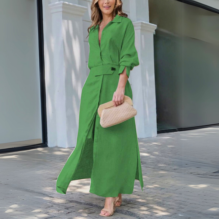 Jeanette™ | Elegantes Maxikleid mit V-Ausschnitt