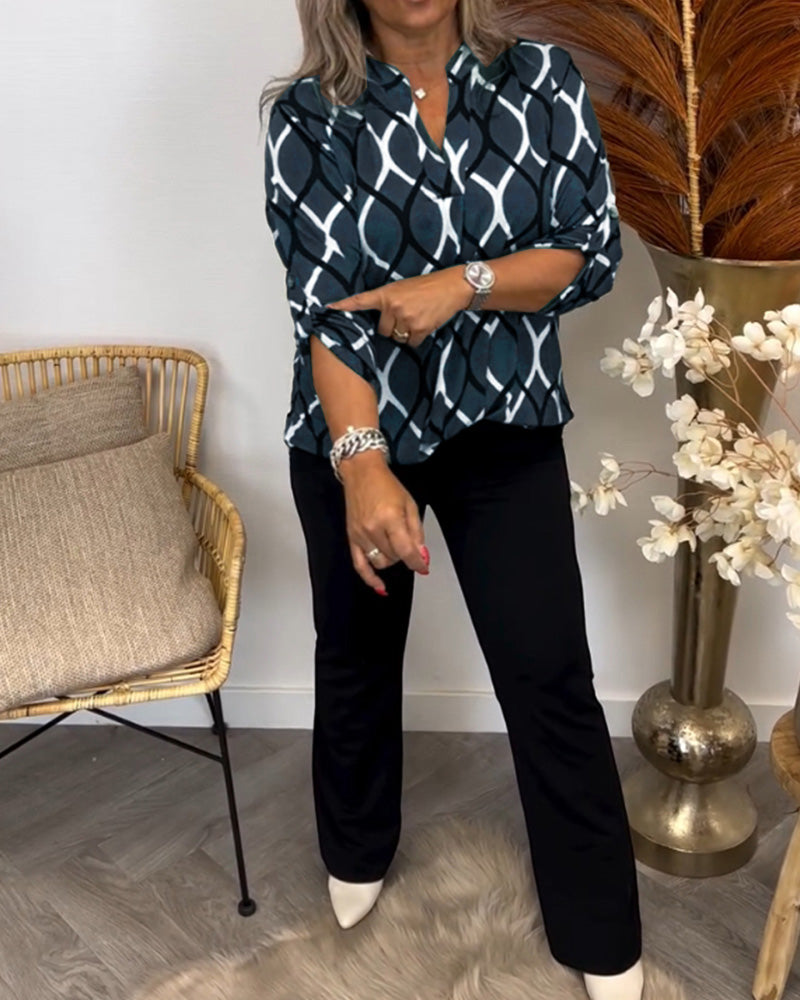 Janny™ | Legere Bluse mit langen Ärmeln und elegantem Muster