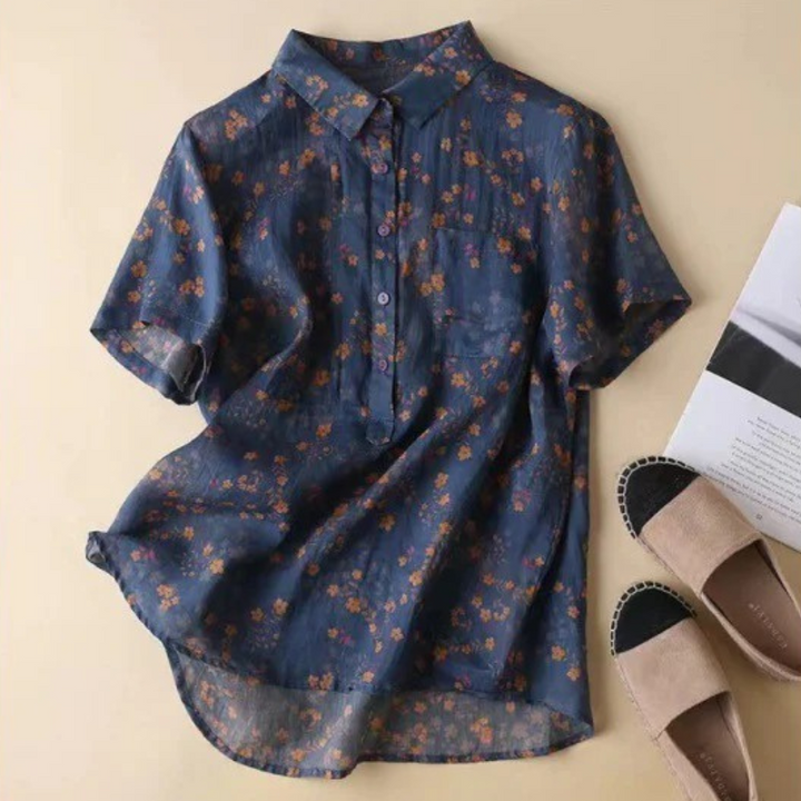 Maribel – Florales Halb-Button-Up-Shirt