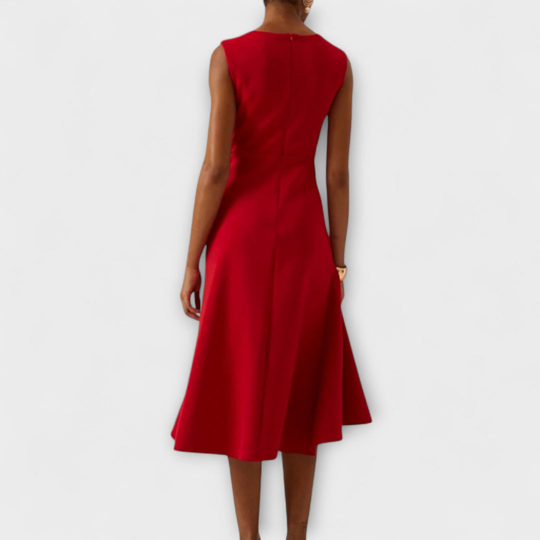Sheila™ | Drapiertes asymmetrisches Midikleid