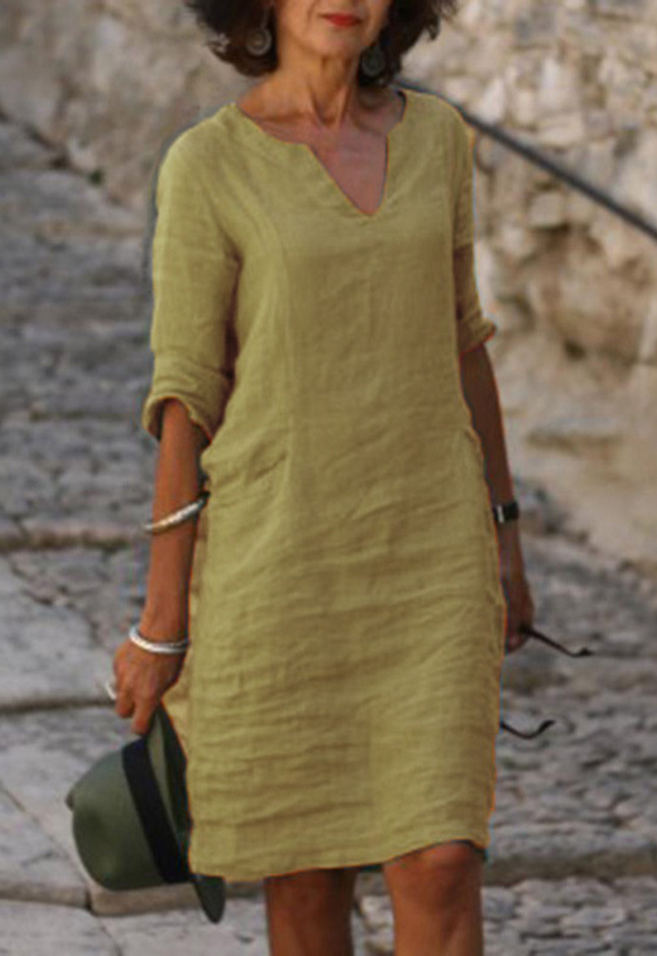 Elvy | Elegantes V-Ausschnitt-Kleid
