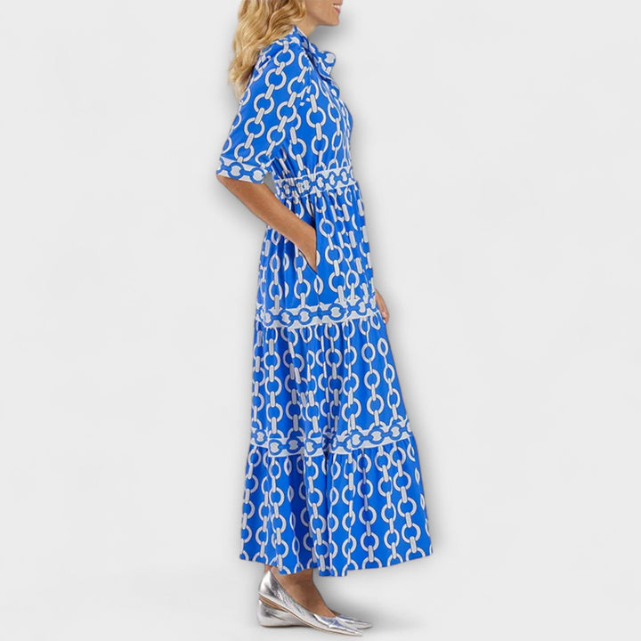 Sophia | Midi-Kleid mit Kettenmuster