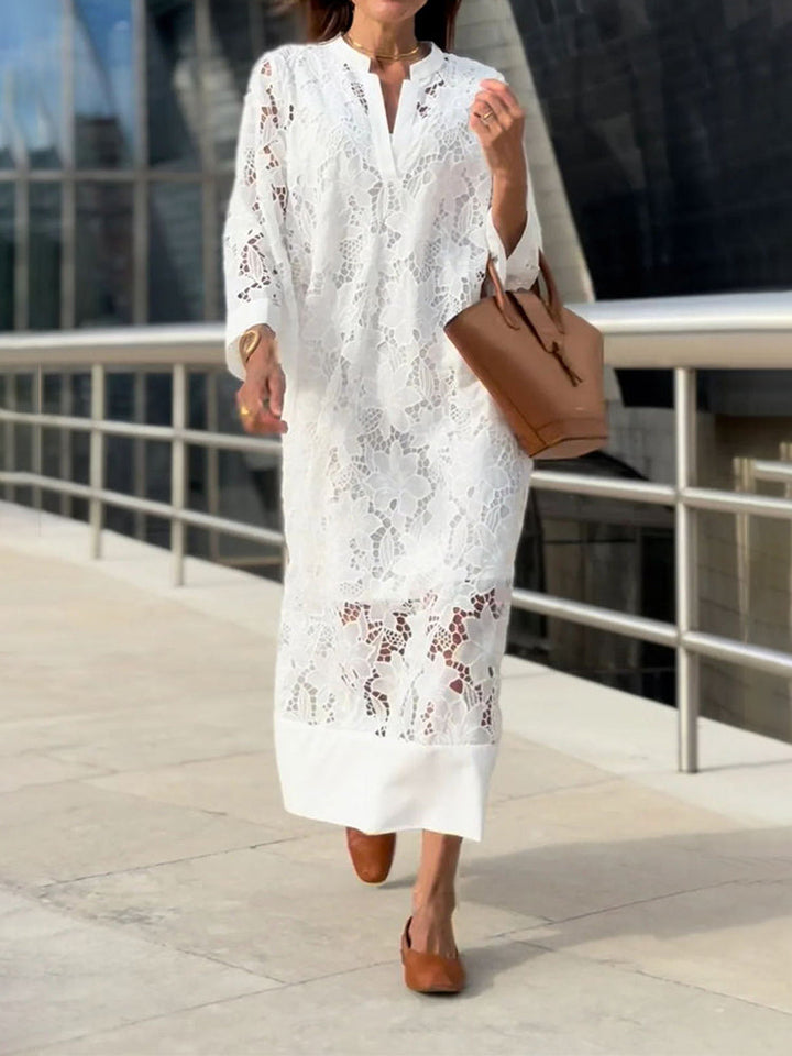 Elowen – Dahlia Besticktes Midi-Kleid