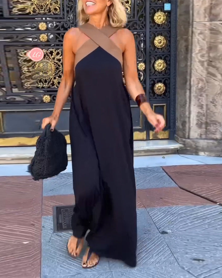 Ariane | Elegantes Abendkleid mit gekreuztem Ausschnitt und offenem Rücken