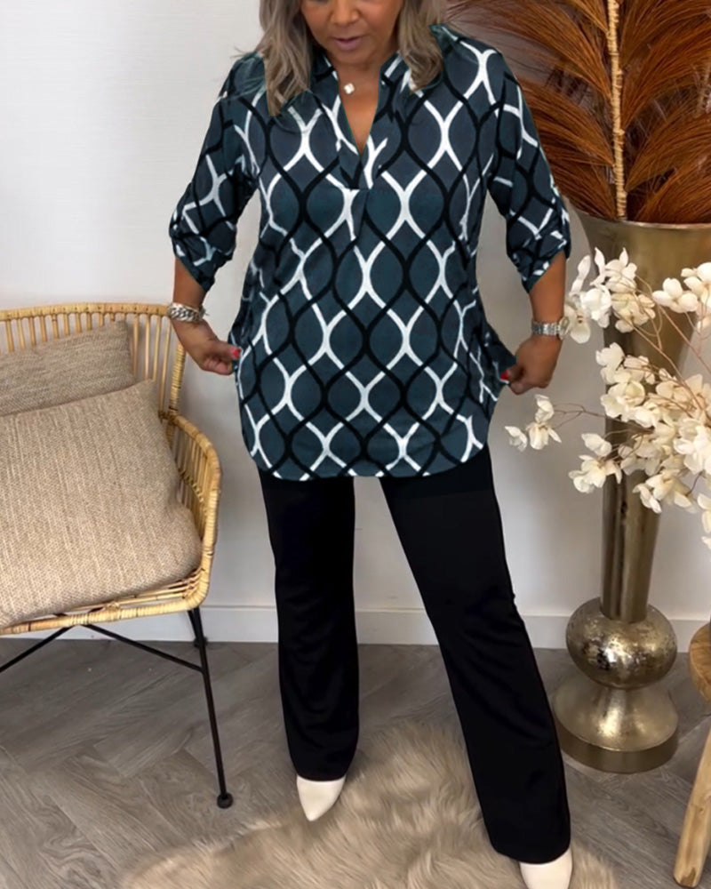 Janny™ | Legere Bluse mit langen Ärmeln und elegantem Muster