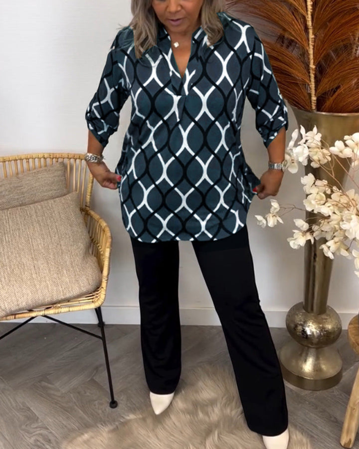 Janny™ | Legere Bluse mit langen Ärmeln und elegantem Muster