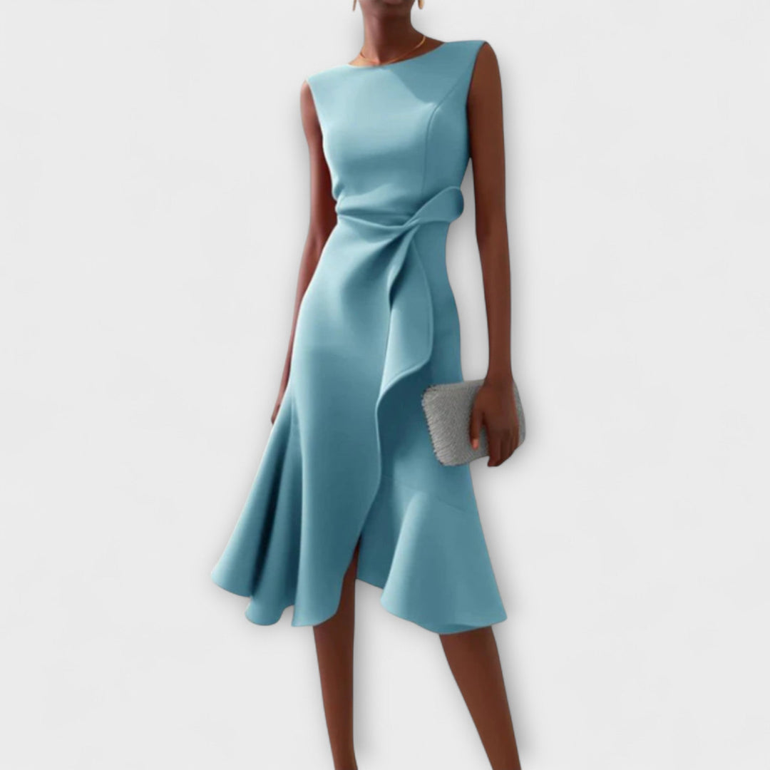 Sheila™ | Drapiertes asymmetrisches Midikleid
