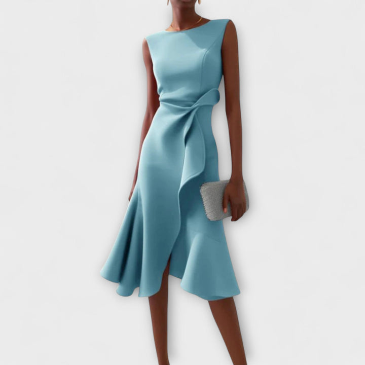 Sheila™ | Drapiertes asymmetrisches Midikleid