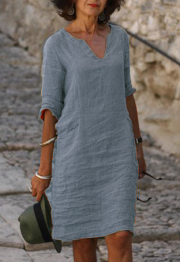 Elvy | Elegantes V-Ausschnitt-Kleid