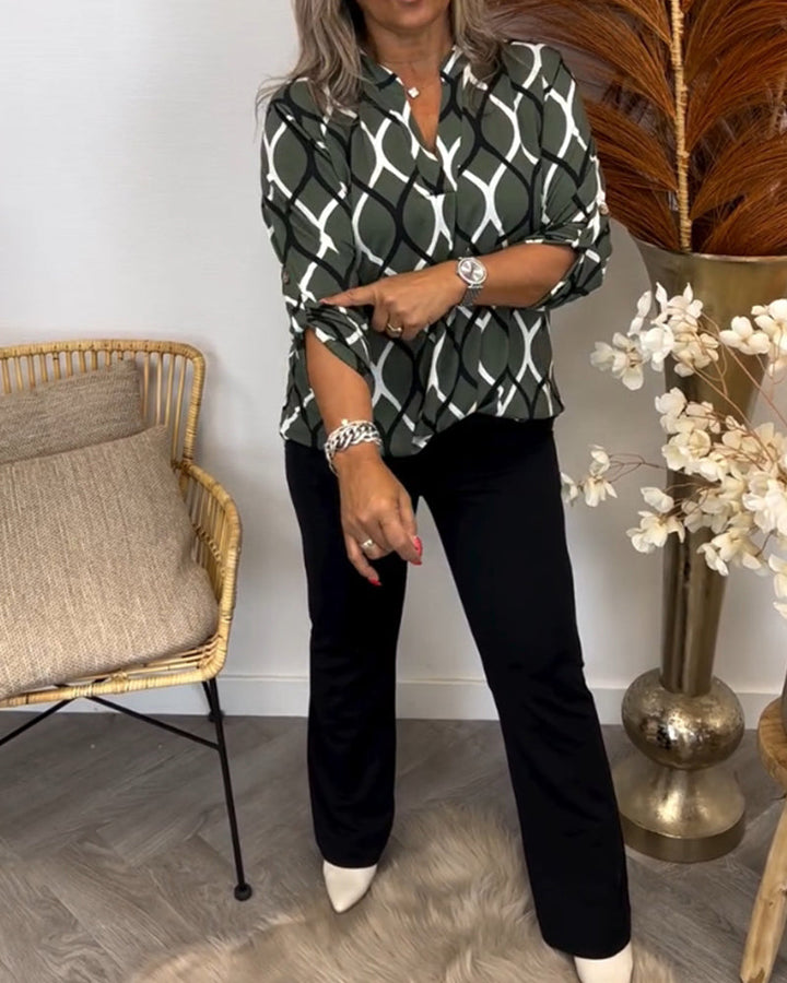 Janny™ | Legere Bluse mit langen Ärmeln und elegantem Muster