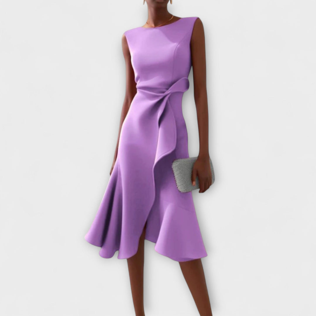 Sheila™ | Drapiertes asymmetrisches Midikleid