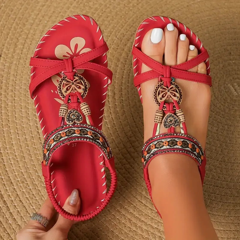 Colella | Elegante Sandalen mit Blumen und einem Strass-Schmetterling