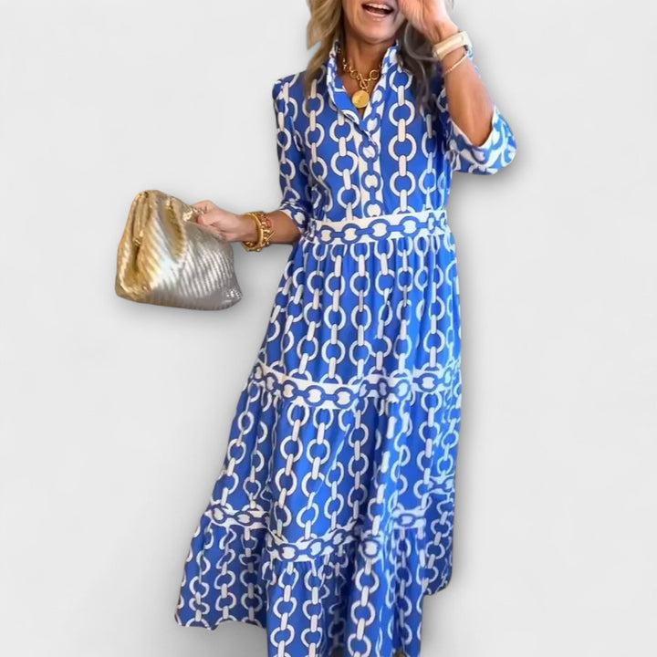 Sophia | Midi-Kleid mit Kettenmuster