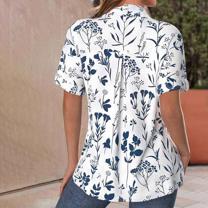 BETTY | LÄSSIGE BLUSE MIT BLATTPRINT