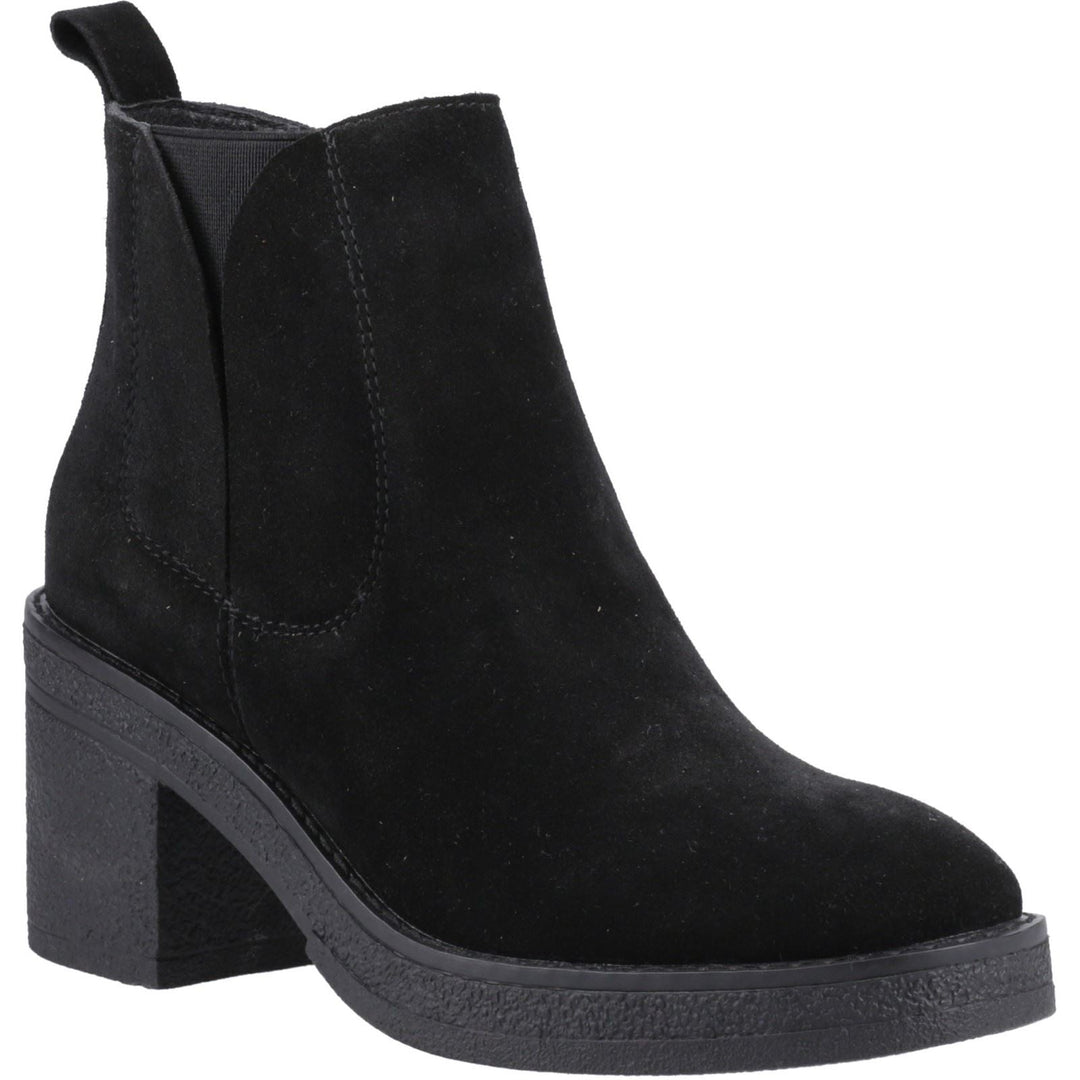 Hush Puppies Felicia Wildleder Damen Schwarze Absatz Chelsea Boots