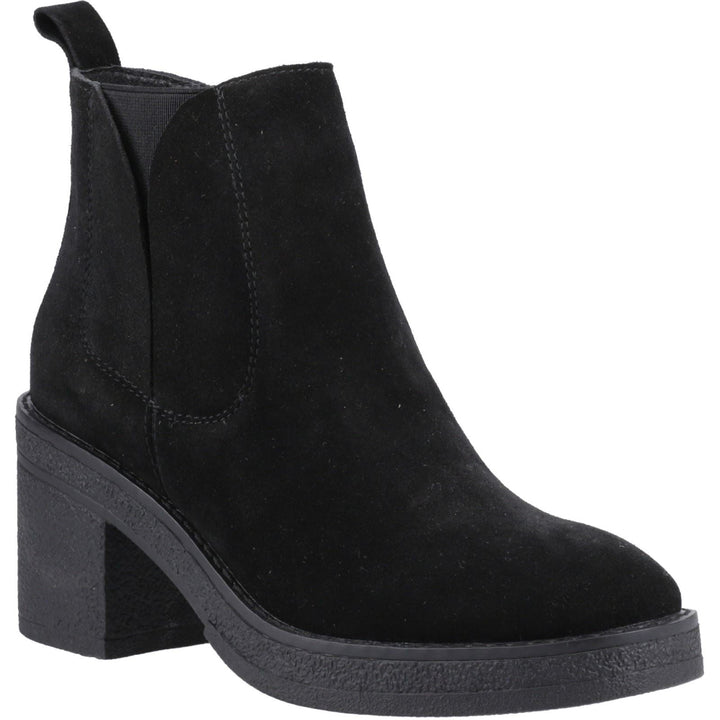 Hush Puppies Felicia Wildleder Damen Schwarze Absatz Chelsea Boots