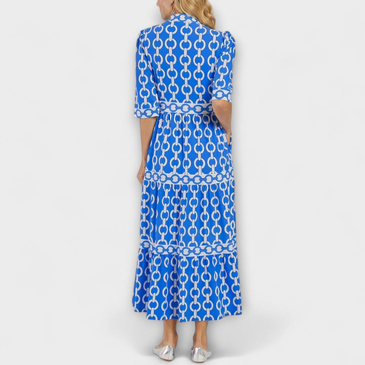 Sophia | Midi-Kleid mit Kettenmuster