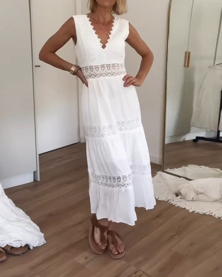 Aurélie™ | Elegantes Spitzenkleid mit V-Ausschnitt