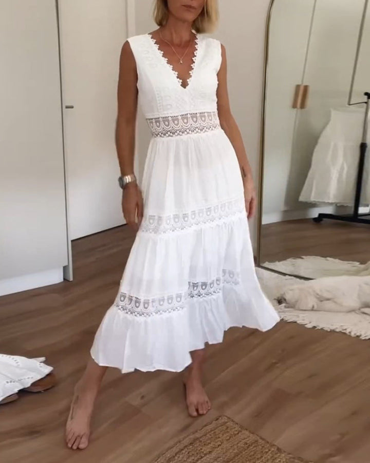 Aurélie™ | Elegantes Spitzenkleid mit V-Ausschnitt