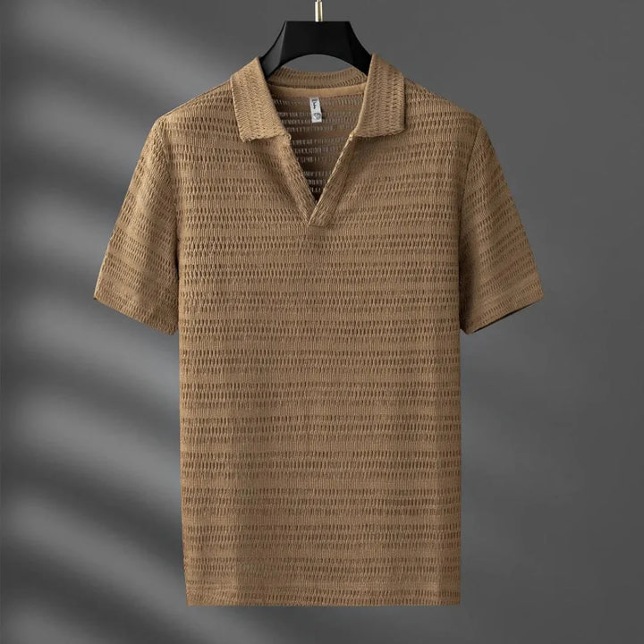 Eric Strukturierter Strick-Polo-Shirt