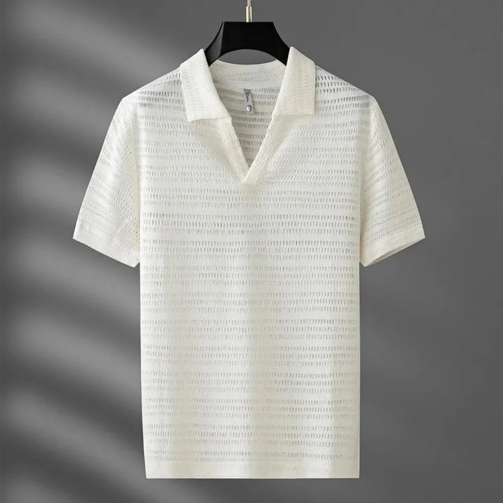 Eric Strukturierter Strick-Polo-Shirt