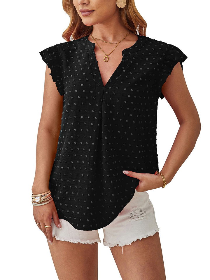 Vera – Bluse mit strukturierten Flatterärmeln