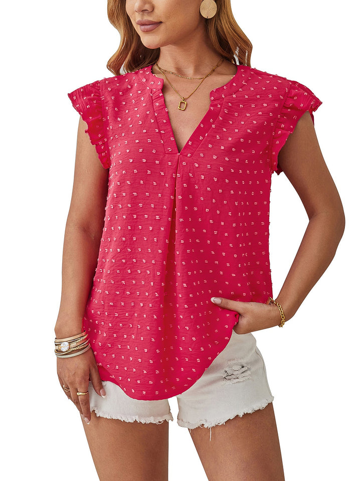Vera – Bluse mit strukturierten Flatterärmeln