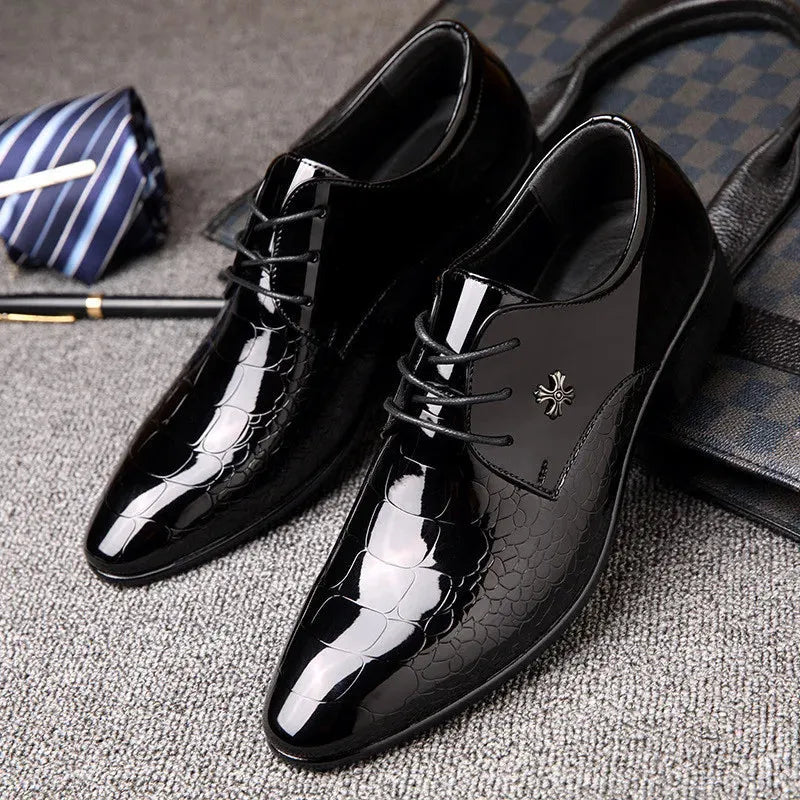 Luciano Glänzende Kroko-Prägung Oxford-Schuhe