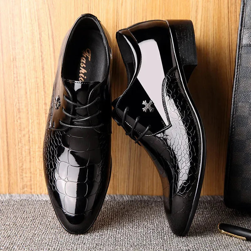 Luciano Glänzende Kroko-Prägung Oxford-Schuhe
