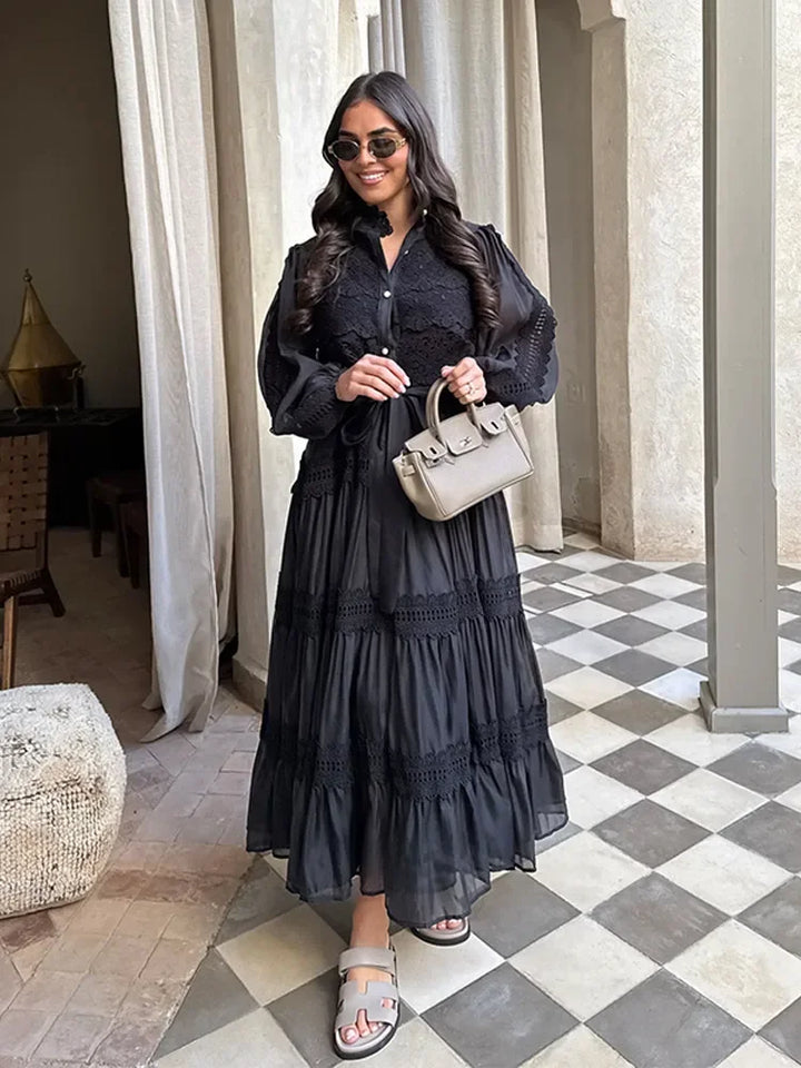 Lyna - Stickerei Maxi Kleid