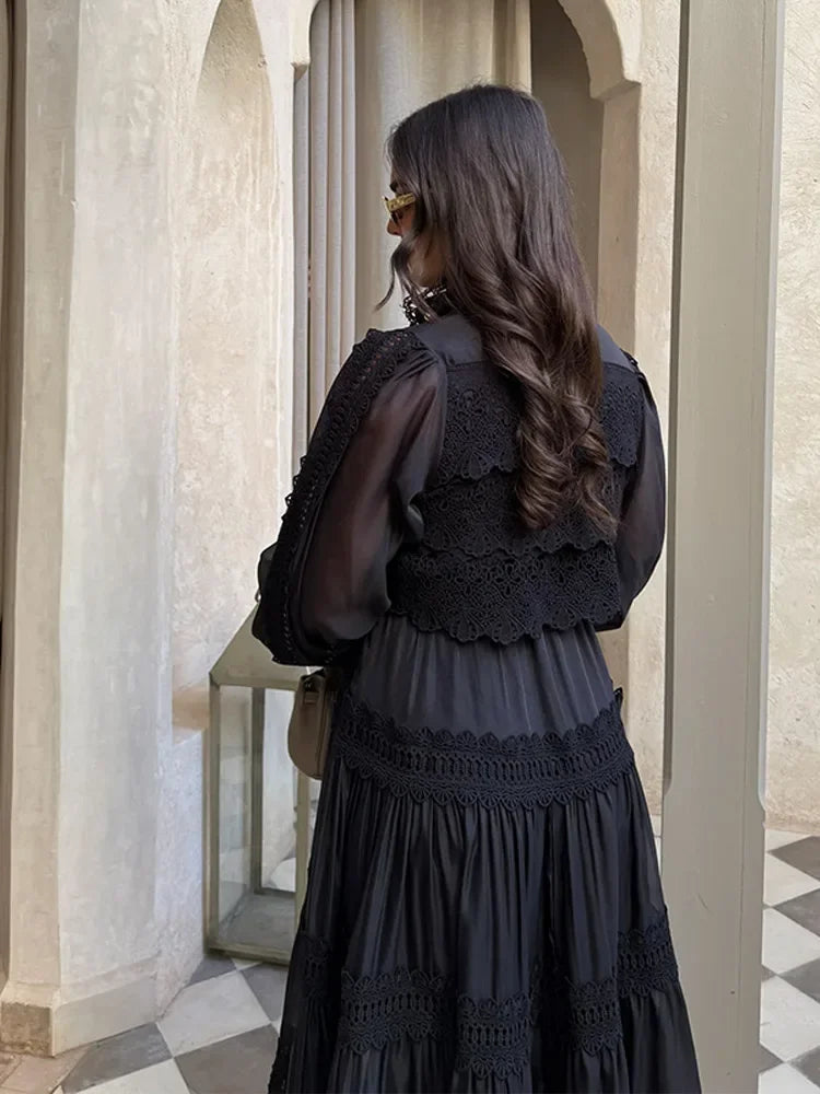 Lyna - Stickerei Maxi Kleid