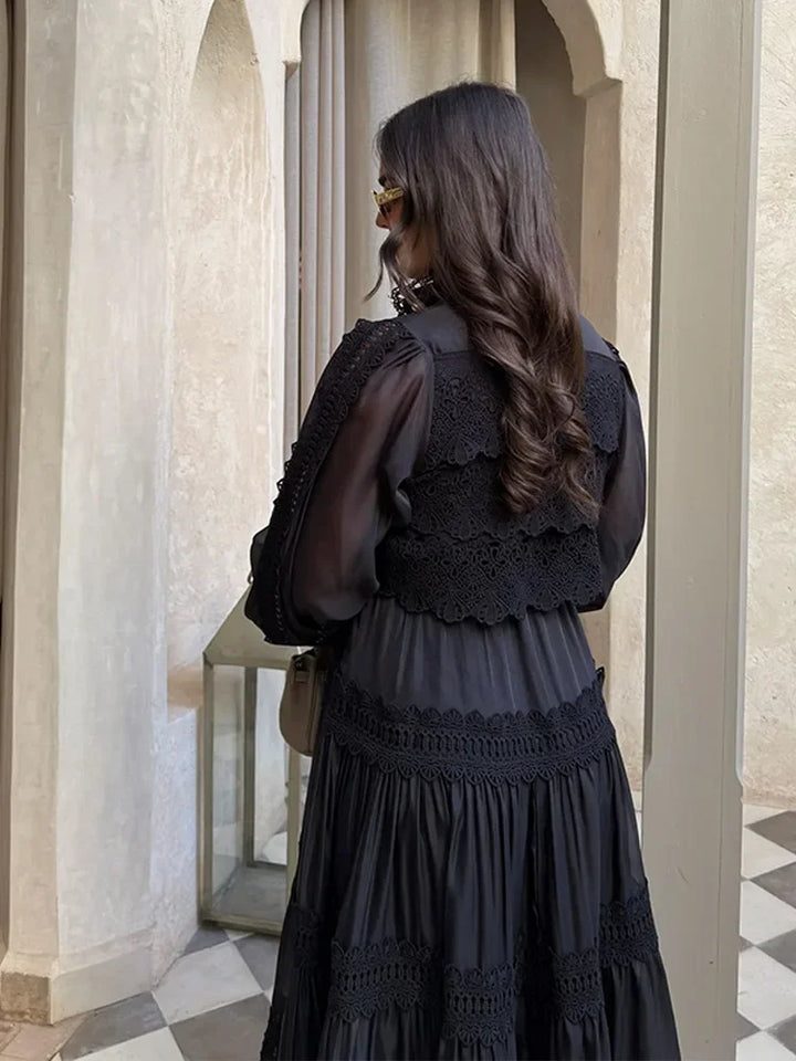 Lyna - Stickerei Maxi Kleid