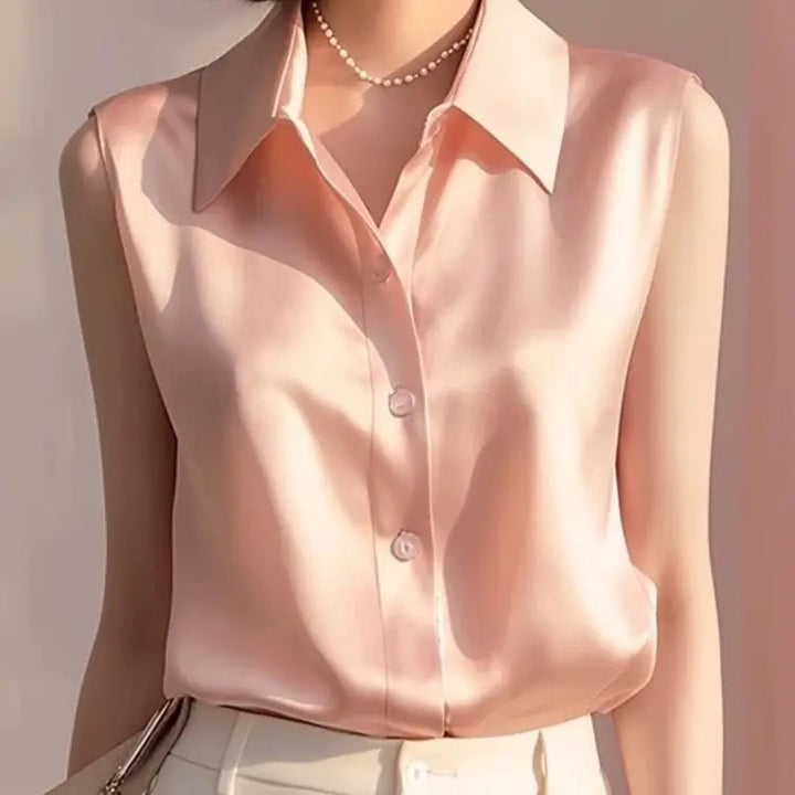 Sommerbluse Alana aus Satin ohne Ärmel