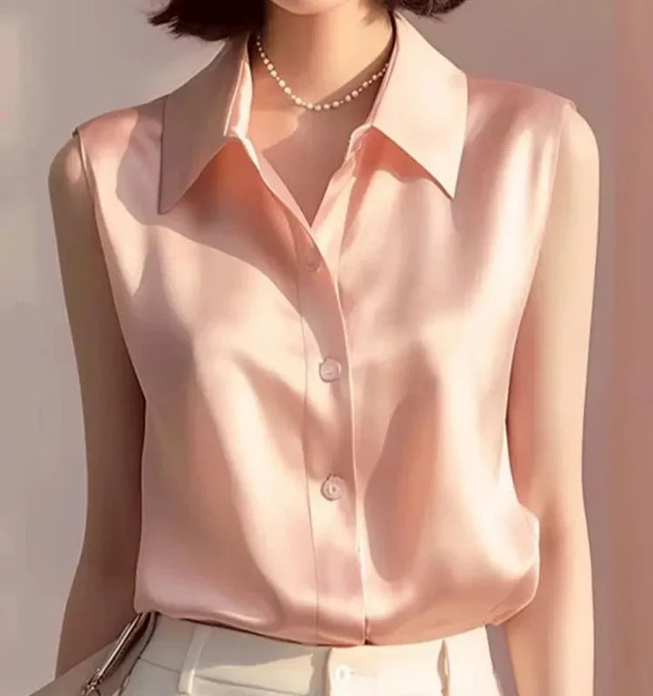 Sommerbluse Alana aus Satin ohne Ärmel