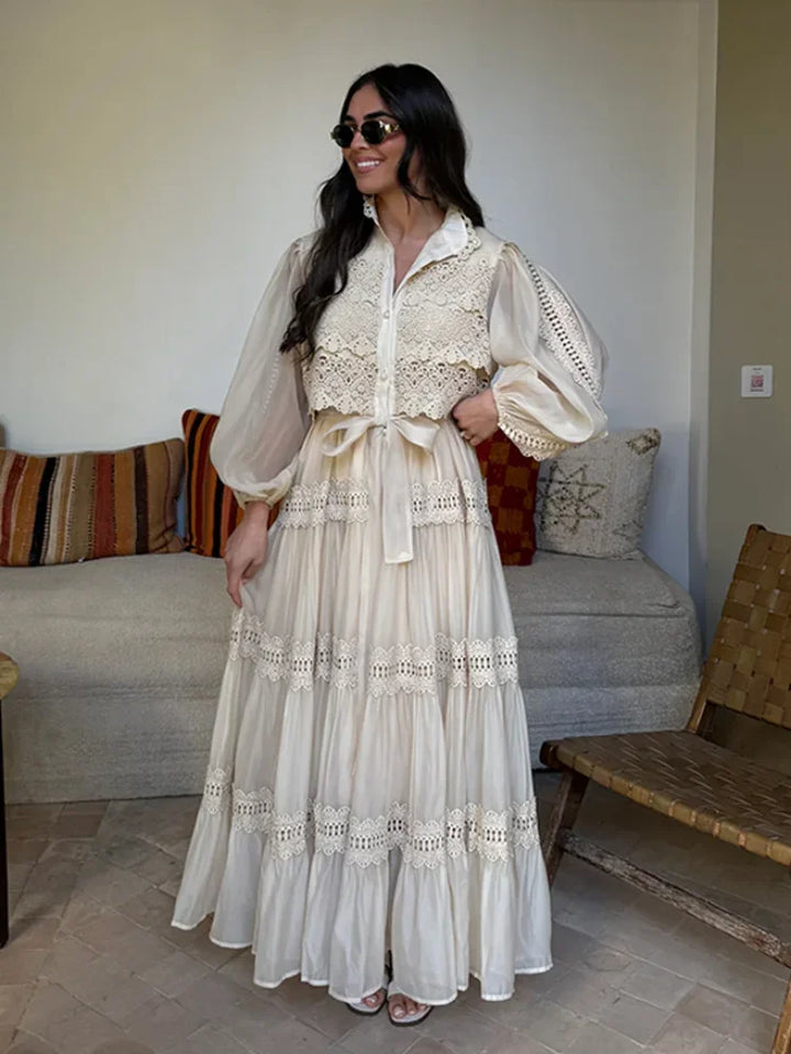 Lyna - Stickerei Maxi Kleid