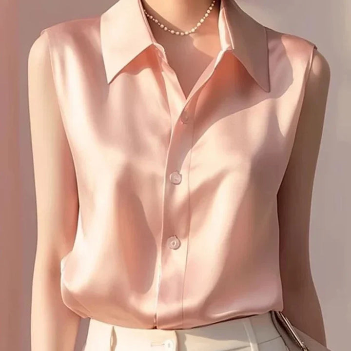 Sommerbluse Alana aus Satin ohne Ärmel