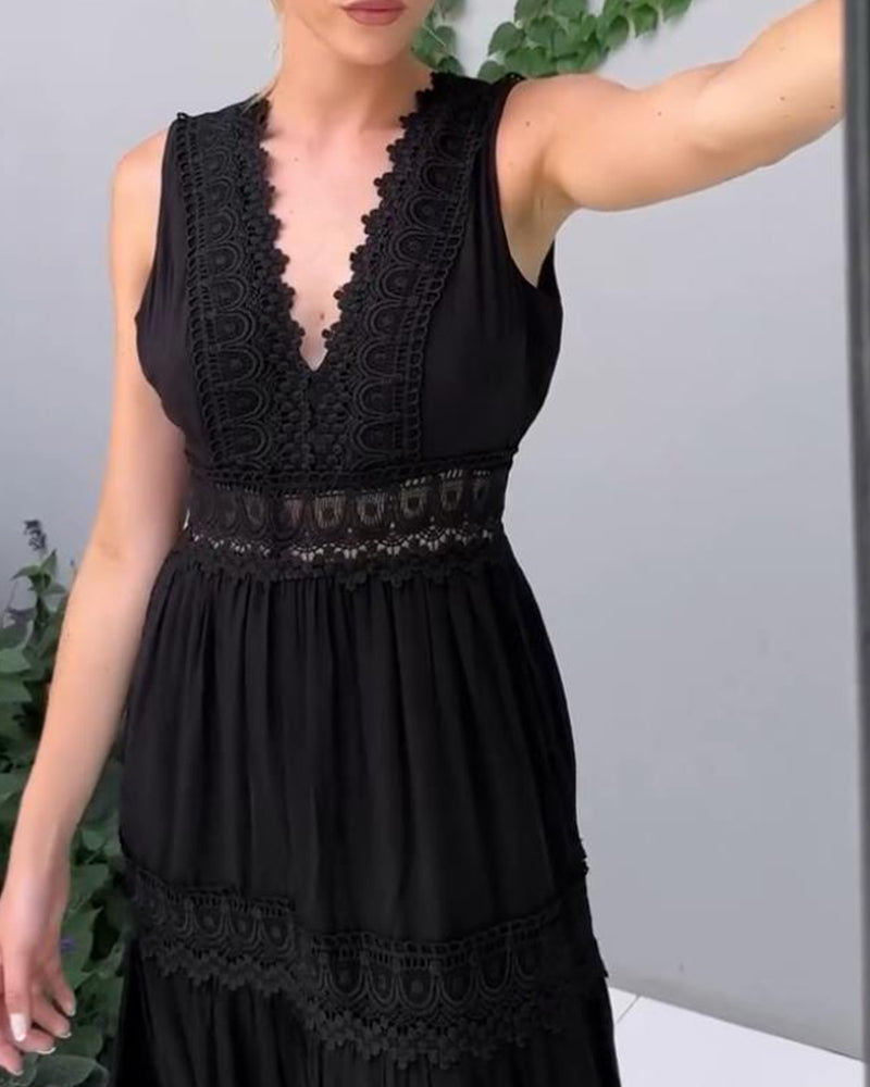 Aurélie™ | Elegantes Spitzenkleid mit V-Ausschnitt