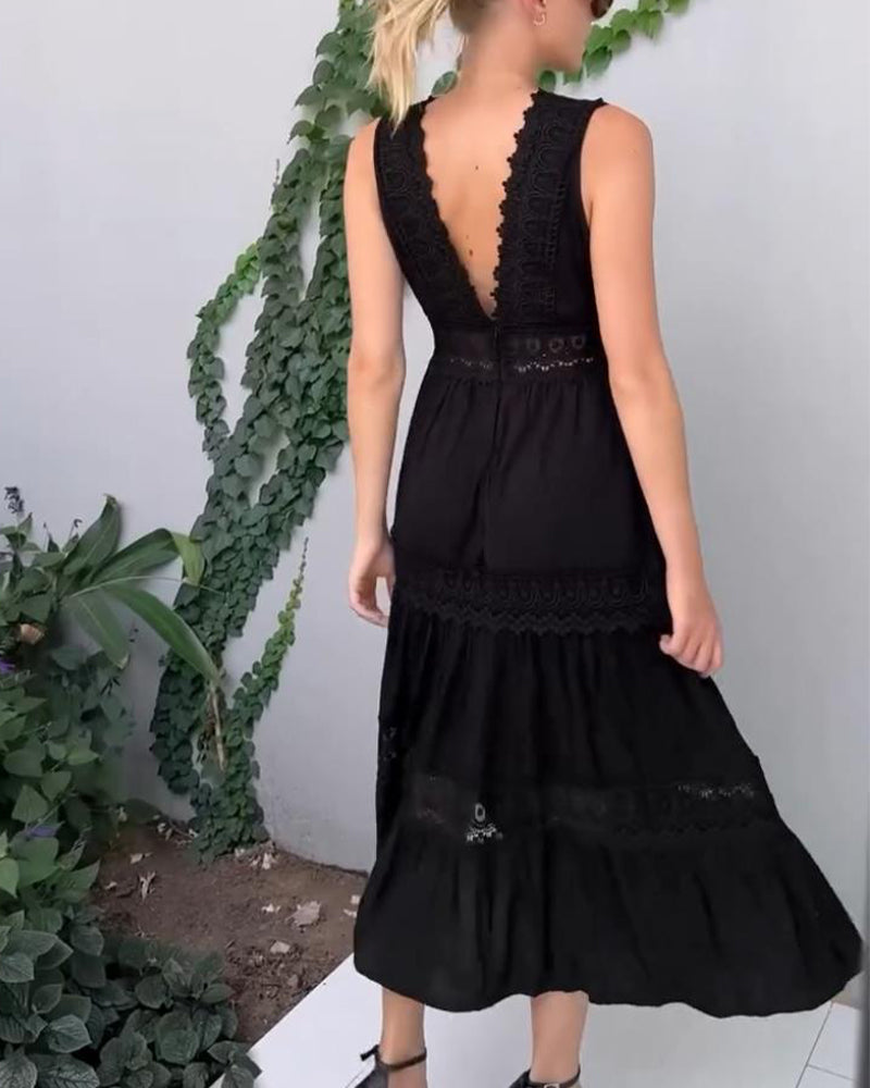 Aurélie™ | Elegantes Spitzenkleid mit V-Ausschnitt